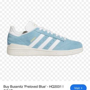 Adidas Busenitz Mens 7.5 Low Top Skateboarding Shoes Suede Preloved Blue HQ2031